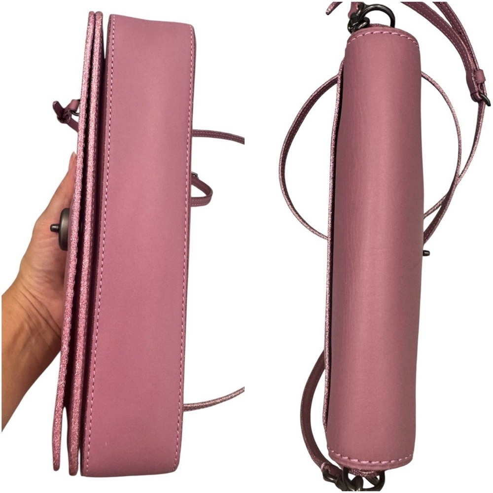 Coach Dinky 1941 Primrose Pink Interior Kisslock Leather Compact Crossbody - Picture 5 of 12